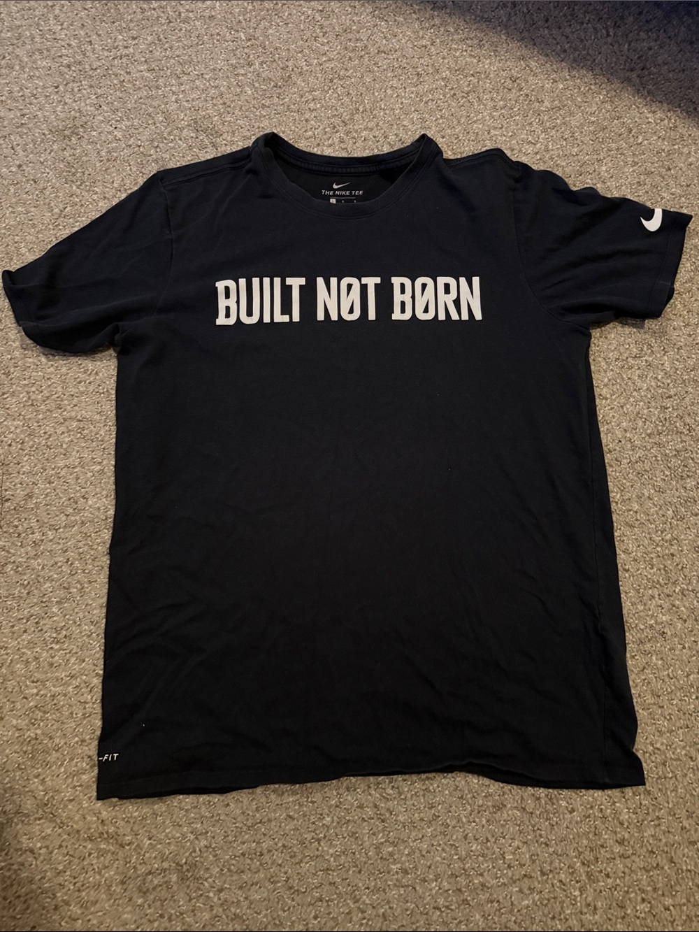 Nike Men's Dri-Fit Black Built Not Born Large T-Shirt